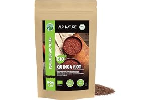 Alpi Nature Röd Quinoa BIO 1kg, Ekologisk Röd Quinoa för Matlagning och Sallader, Glutenfri