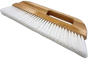 FAMA GBR Tapezierwischer 32 x 2 cm weiße Kunstborsten Holzkörper mit Griffloch Tapetenbürste Tapezierbürste Abstauber