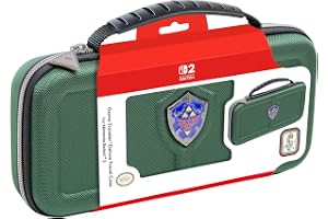 R.D.S. INDUSTRIES INC. – Game Traveler Deluxe, licensierad resväska designad för Nintendo Switch, Nintendo Switch 2, OLED, Hylian Shield (HS12GRN)