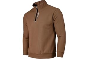 Soltice Herren Langarm Sweatshirt mit Brusttasche, Gestreifter Strickpullover mit Kragen, Meliert, Winter Baumwoll Poloshirt (M bis 3XL)