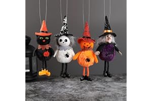YUEMING Decoración Colgante Halloween - Brujas y Adornos de Calabaza, Fantasma y Gato Negro para Árbol Temático de Fiestas en Casa