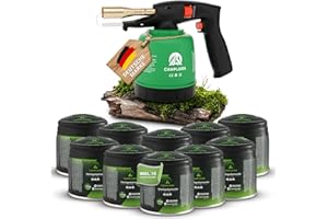 CAMPLORA Soplete incluye 10 cartuchos de 190 g con encendido piezoeléctrico, soplete de gas con cartucho Bunsenbrenner taller, soldador de gas, quemador de gas, quemador de gas, quemador de gas torch