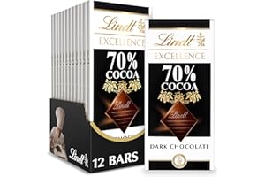 Lindt Excellence Dark Chocolate 70% Cocoa, opakowanie 12 szt. Lindt