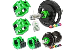 C.P. Sports 1 par de Cierres para Pesas de 25 mm, 30 mm, 50 mm, para Barras de Pesas largas, Cortas, Pesas para Body Pump, collarines para Mancuernas, Cierre de sujeción rápida y Segura