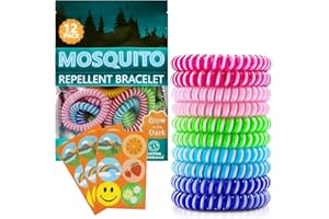 SHIPTREE 12 Pezzi Antizanzara Bracciali, 18 Pezzi Cerotti Antizanzare Bambini, Adesivi Per Zanzare Repellente, Repellente per Insetti Naturale puro per adulti e bambini, per Attività all'aperto e Viaggi