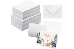 ANSSDO 50 Packungen Blanko-Aquarellkarten mit Umschlägen, 63,5 kg, schwer, 100% Baumwolle, Aquarellkarten, 10,2 x 15,2 cm, faltbare Aquarell-Karten und Umschläge zum Malen oder zur Kartenherstellung für