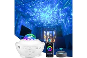 ARTINABS Galaxy Projector, WiFi Star Projector with Alexa Google Assistant Voice Control, Waves Nebulae Star LED Night Light Projector, Remote APP Timer Music Player Ceiling Projector for Kids Adult Bedroom