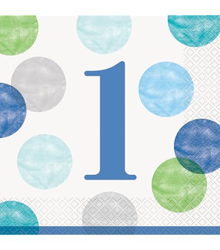 20 Servietten 1. Geburtstag Junge Mit Teddy – Blaue Motivservietten, 33x33 Cm, 3-lagig, Für Babyparty & Tischdeko