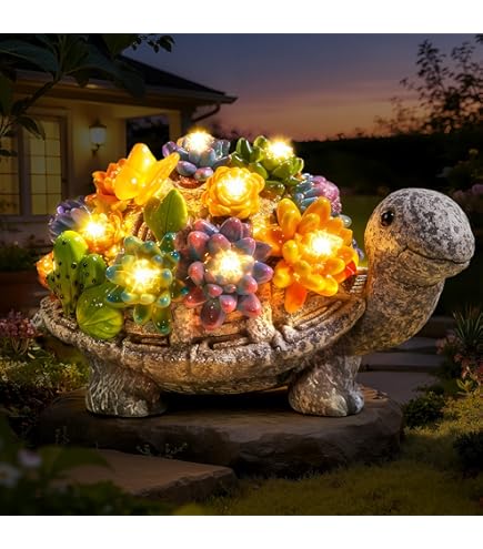 Yeomoo Kattendecoratie, beeldje, tuin, buiten, met zonnelamp, beeldje, woonkamer, kittendecoratie, cadeau voor dames, heren, moeder, verjaardag, decoratie, waterdicht, voor tuin, balkon