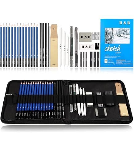 Kit De Dessin Professionnel 145 Pièces - Crayons, Fusains, Gomme Et Carnet Pour Artistes Et Débutants