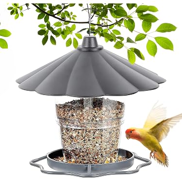 Mangeoire à Oiseaux Extérieure En Métal Vert - Suspension Stable Pour Moineaux Et Oiseaux Sauvages