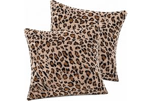 QingWing 2 st leopardkudde, dekorativ dubbelsidig leopardkudde