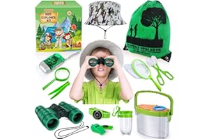 essenson Forscherset für Kinder - Fernglas für Kinder, Entdecker Set Outdoor Spielzeug Kinder für Camping, Naturerkundungen und Abenteuer