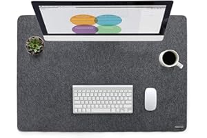 Lucky Sign - Podkładka na biurko z filcu z powłoką antypoślizgową, 80 x 54 cm – ciemnoszara