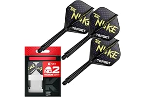 Target Darts Luke Littler Ailettes et Système d'arbre, No.2/No.6 | Pack de 3 Ailettes Kflex All in One, The Nuke Player Edition Accessoires de Fléchettes | Fléchettes K-Flex Court/Intermédiaire/Moyen
