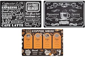 MOORG Set Tovagliette Americane Lavabili Vintage in Plastica 44x28 cm, Tovagliette Colazione Americana Fantasia in PVC (Set da 3)