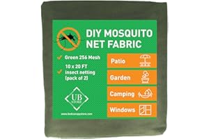 UB-STORE Pack de 2 mosquitera Verde 3x6 Metros de Red | Mosquitera para Techo de jardín, terraza, Exterior y Ventana | Red de protección contra Insectos