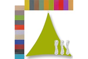 UFAMILUK sun sail 4x4x4m waterproof triangle weather resistant breathable sail sun shade for garden shade pergola activities lawn canopy Yellow-green