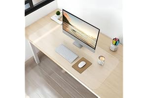 NATRKE Sottomano da Scrivania Trasparente in PVC, 60x40x0,15cm Tappetino da Scrivania, Copertura per Tavolo Antiscivolo Impermeabile, Protezione per Tavolo da Scrivania per Ufficio e Casa