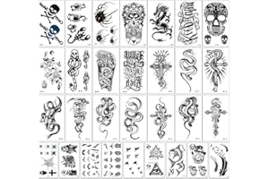 ADSPOW 30 Blätter Temporary Tattoos,Fake Tattoos,Realistische Temporäre Tattoos,Wasserdicht Tattoo Temporär Tattoos,Tattoos zum aufkleben erwachsene Damen Kinder