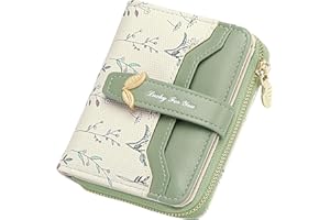GAEKEAO Purses for Women Small Ladies Purse Cute Leather Bifold Compact Womens Wallet RFID Blocking with Zipper Pocket ID Window