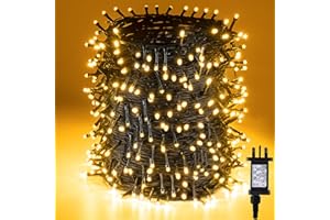 BUICXJKZ Christmas Tree Lights Warm White Fairy Lights 20M 200 LED Waterproof, 8 Light Modes for Outdoor & Indoor Xmas Tree Decorations