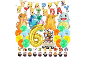 YAGU luftballon 6. geburtstag | geburtstagsdeko jungen 6 jahr, Happy Birthday Dekoration Banner Karikatur Luftballons deko (6)