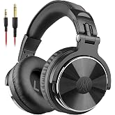 OneOdio Pro 10 Wired Hi-Res Headphones for Studio DJ | 50mm drivers, removable 3.5/0.65mm cables, built-in microphone, soft p