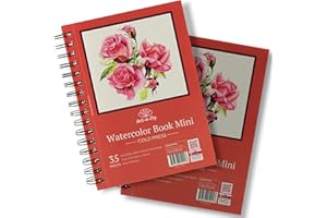 Art-n-Fly Aquarellpapier A5 300 g/m² - 2 x 35 Seiten als Ringbuch - Aquarellblock zum Malen, Malblock, Malpapier, Aquarell Skizzenbuch, Watercolor Paper Sketchbook, Aquarell Papier