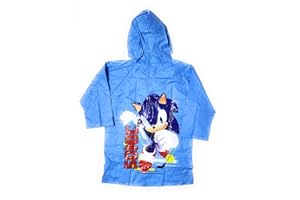 Requeteguay Urban RU Impermeable Sonic para Niños | Chubasquero Sonic Tipo Chaqueta con Capucha y botones | Raincoat Sonic