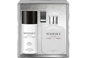 ‎EVAFLORPARIS EVAFLORPARIS WHISKY SPORT Gift Box Eau de Toilette 100 ml + Déodorant 150 ml + Money clip Set Natural Spray Men perfume, 520 g
