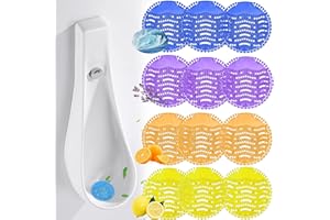 SUQ 12PCS Urinal Screen Deodorizer, Splash Mats, Urinal Screen Deodorizer Mats, Splash Free Urinal Mats, Odor Neutralizer Urinal Screens, Ocean, lemon, orange, lavender flavor, for Restrooms, Office