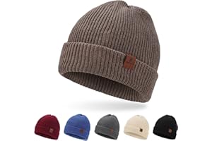 BARFULKER Mütze Herren Damen Winter Beanie Mütze Warme Wintermütze Thermo Dehnbare Strickmützen Bequem Wollmütze Winddichte Laufmützen Cuffed Hats für Frauen Männer Unisex
