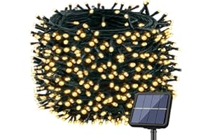 bitjam Guirnaldas Luces Exterior Solar, 22+2M 220 LED Luces Solares Led Exterior Jardin 8 Modos, IP65 Impermeable Luz Navidad Solares Para la Decoración Del Arbol, Patio, Blanco Cálido