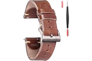 TORBOLLO Skórzane paski do zegarków dla mężczyzn, włoska skóra Buttero, pasek do zegarka ze złączem szybkomocującym, w stylu vintage, 18 mm/ 20 mm/ 22 mm