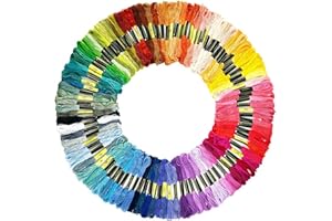 O5O2 100 Couleurs Fils Bracelet Brésilien, 5m Fil Coton Broderie Kit, Fil a Broder, Kit De Fils à Broder, Fournitures de Loisirs Créatifs, pour Broderies, Point de Croix, DIY