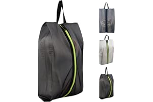 Yoolhamy Shoe Bags for Travel Storage, Water Resistant TPU Mesh Travelling Sneaker Bag, Large Shoes Bags Packing Organizer for Machine Washing Unisex Shoe Pouch with Zipper (Classic Black)