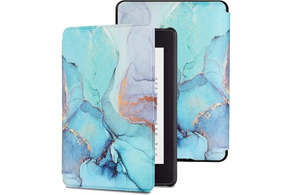 MOKASE Étui Compatible avec 6" Kindle Paperwhite 5e/6e/7e Génération (Version 2012,2013,2015,2016), Modèle: EY21 / DP75SDI, Coque en Cuir Synthétique avec Intelligent Réveil/Veille, Green Marble