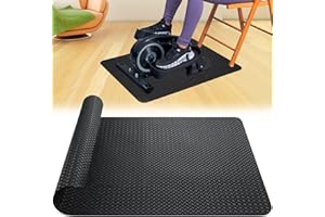 TOBWOLF Non-Slip Workout Mat, Double-Sided Anti-Slip Exercise Mat for Ellipse Leg Exerciser, 43x60cm Protective Sports Accessories for Under Desk Elliptical Peddler Foot Enhance Stability Floor Protection