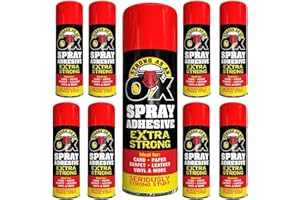 AMBERLINNEN LTD 6 X 500ml Adhesive Spray Strong As An Ox Extra Strong Glue For Carpet Card Paper