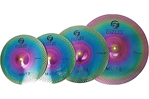 Fazley CYM-Mute-RB Low Noise Cymbal Pack, 14, 16, 20-inch (Rainbow)