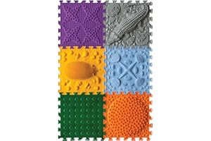 ORTO NATURE Massage Puzzle sensorische Bodenmatte - Orthopädische Spielmatte für Kinder oder als Baby Spielzeug, Puzzlematte Unterlage für den Boden (Junge Forscher)