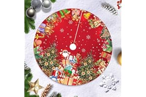HUIFENGJIE Falda De Árbol De Navidad 120 Cm Rojo, Alfombra y Tapete para Decoración, Fiesta De Año Nuevo (Papá Noel)