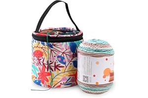 JOZEA Yarn Storage Portable Bag, Knitting Bag, Small Size Knitting Projects Organizer for Yarns, Zipper Storage Bag, Red