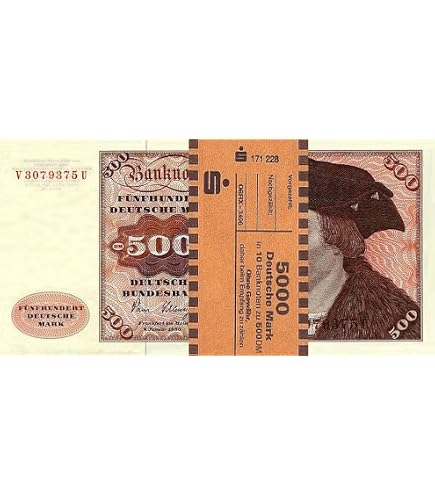 10 X 1000 DM Geldscheine – Reproduktion 1980, Mit Banderole, Originales Format