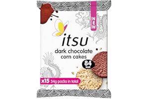 itsu Dark Chocolate Corn Cakes 34g | Healthy Snack | Gluten Free | Pack of 15