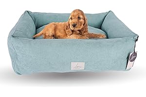 Ligo Buddy Elegance - Cuccia per cani Lettino per cane realizzata in Italia. Cuscino materasso per Cane cuccetta completamente sfoderabile e lavabile in lavatrice. (S/M: 70 X 65 cm, ACQUA ELEGANCE)