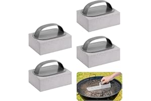HYEPNED Set of 4 pumice stones for cleaning the oven, grill cleaning bricks with handles, grill brick,natural cleaning pumice, flat stone cleaning bricks for barbecue pool bathroom sink