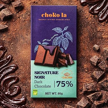 Chokola Signature Noir 75% Dark Chocolate Bar – Premium Rich Cocoa