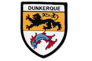 NAGAPATCHES Patche Écusson Blason Dunkerque Patch Brodé Blason Ville Nord Thermocollant